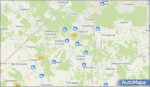 mapa Ignatki gmina Juchnowiec Kościelny, Ignatki gmina Juchnowiec Kościelny na mapie Targeo