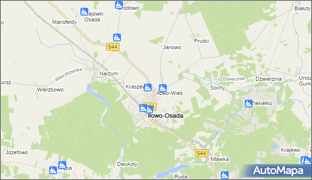 mapa Iłowo-Wieś, Iłowo-Wieś na mapie Targeo