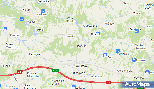 mapa Izabelin gmina Jakubów, Izabelin gmina Jakubów na mapie Targeo
