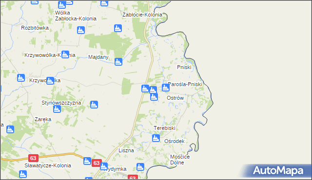 mapa Jabłeczna, Jabłeczna na mapie Targeo