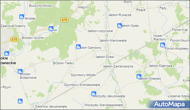 mapa Jabłoń-Dobki, Jabłoń-Dobki na mapie Targeo