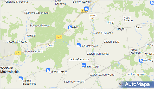 mapa Jabłoń-Uszyńskie, Jabłoń-Uszyńskie na mapie Targeo