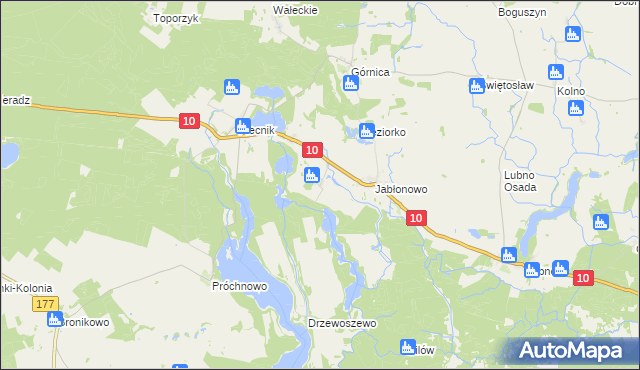 mapa Jabłonkowo, Jabłonkowo na mapie Targeo