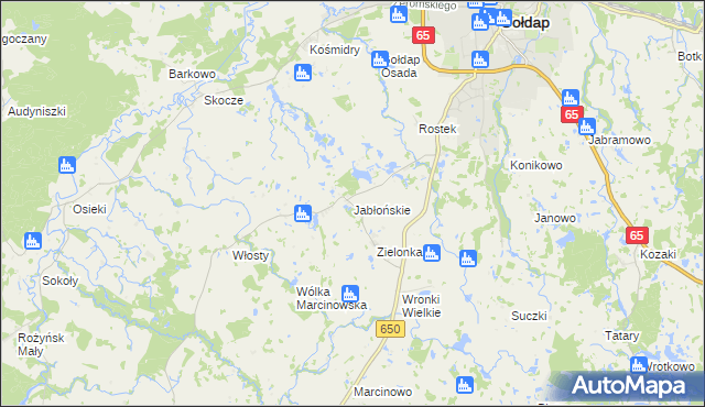 mapa Jabłońskie gmina Gołdap, Jabłońskie gmina Gołdap na mapie Targeo