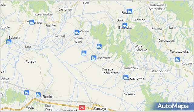 mapa Jaćmierz, Jaćmierz na mapie Targeo