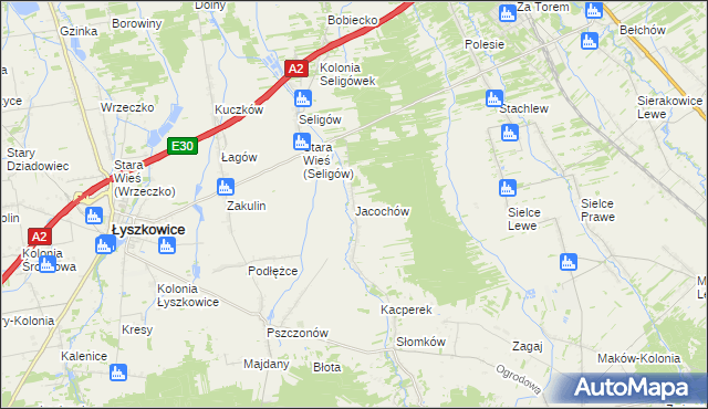 mapa Jacochów, Jacochów na mapie Targeo