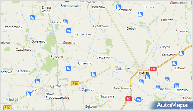 mapa Jączewo, Jączewo na mapie Targeo