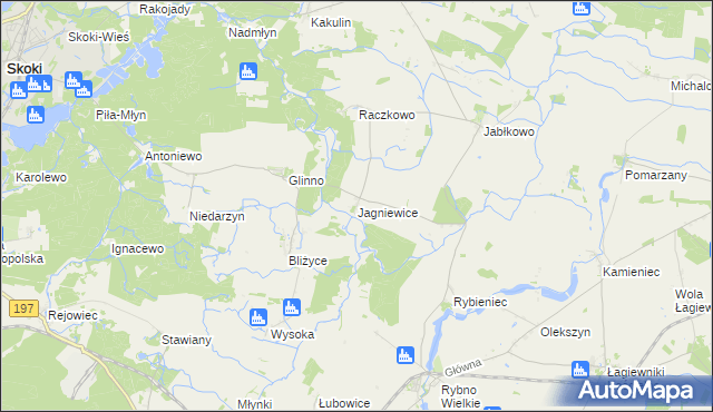 mapa Jagniewice, Jagniewice na mapie Targeo