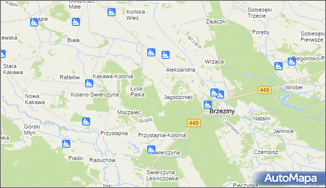 mapa Jagodziniec, Jagodziniec na mapie Targeo