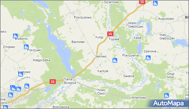 mapa Jajkowo, Jajkowo na mapie Targeo