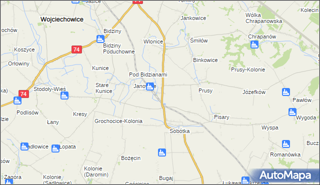 mapa Jakubowice gmina Ożarów, Jakubowice gmina Ożarów na mapie Targeo