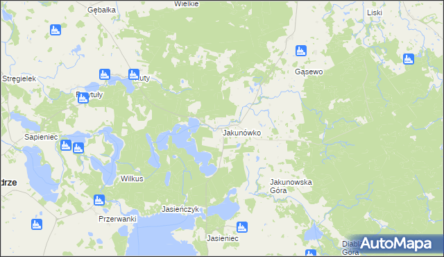 mapa Jakunówko, Jakunówko na mapie Targeo