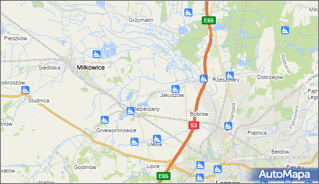 mapa Jakuszów, Jakuszów na mapie Targeo