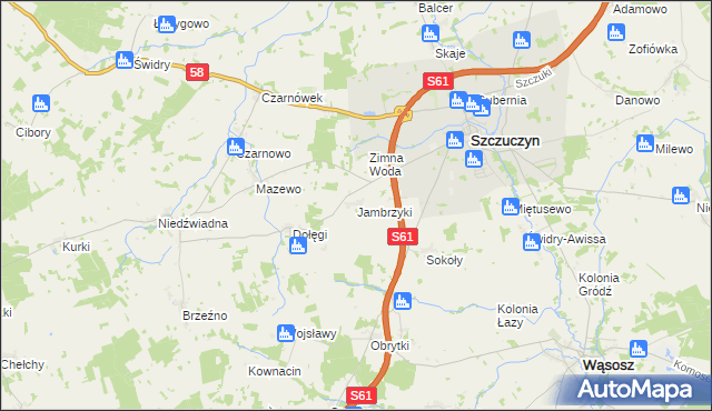 mapa Jambrzyki, Jambrzyki na mapie Targeo