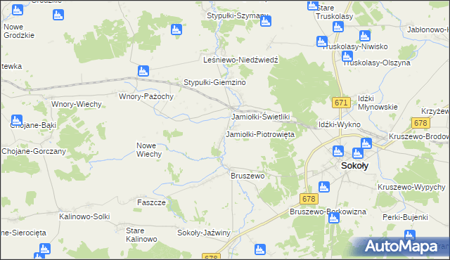 mapa Jamiołki-Piotrowięta, Jamiołki-Piotrowięta na mapie Targeo