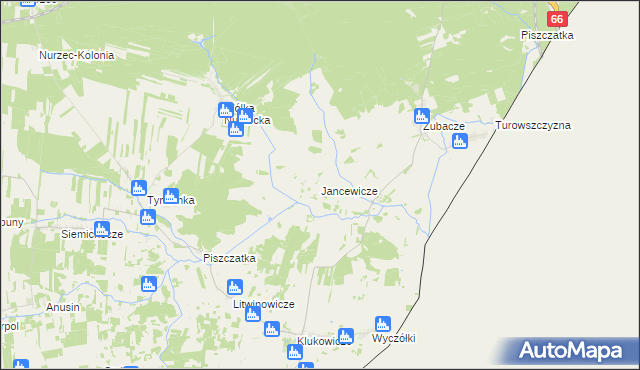 mapa Jancewicze, Jancewicze na mapie Targeo