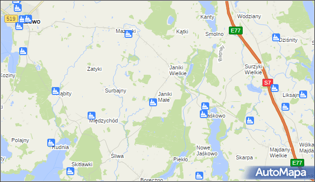 mapa Janiki Małe, Janiki Małe na mapie Targeo
