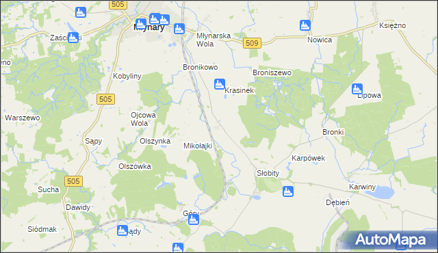 mapa Janiki Pasłęckie, Janiki Pasłęckie na mapie Targeo