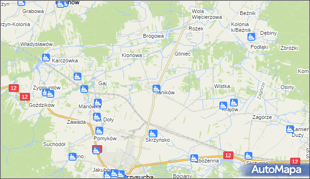 mapa Janików gmina Przysucha, Janików gmina Przysucha na mapie Targeo