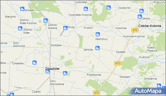 mapa Janków gmina Żelazków, Janków gmina Żelazków na mapie Targeo