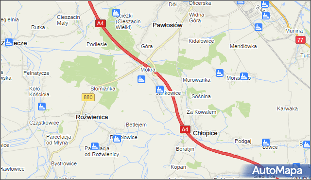 mapa Jankowice gmina Chłopice, Jankowice gmina Chłopice na mapie Targeo