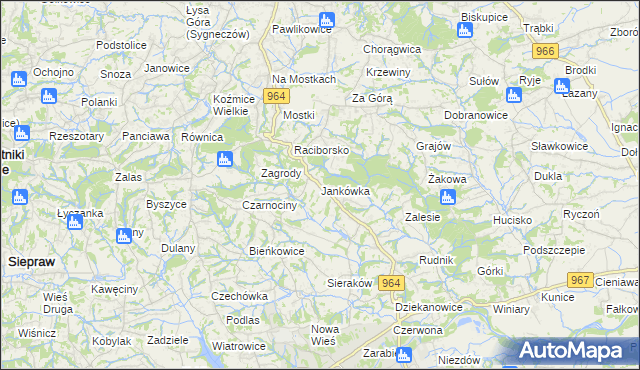 mapa Jankówka gmina Wieliczka, Jankówka gmina Wieliczka na mapie Targeo