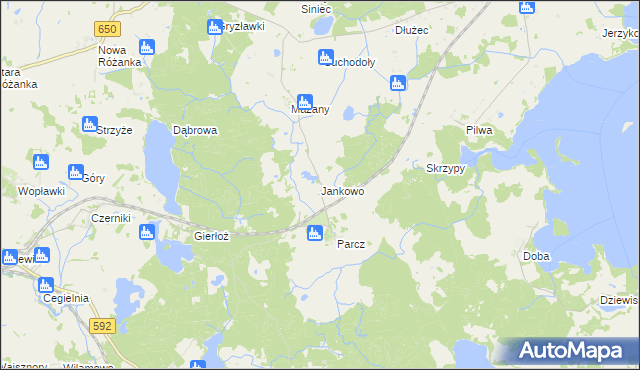 mapa Jankowo gmina Kętrzyn, Jankowo gmina Kętrzyn na mapie Targeo