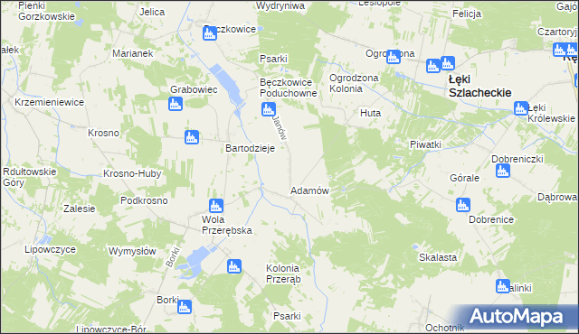 mapa Janów gmina Łęki Szlacheckie, Janów gmina Łęki Szlacheckie na mapie Targeo