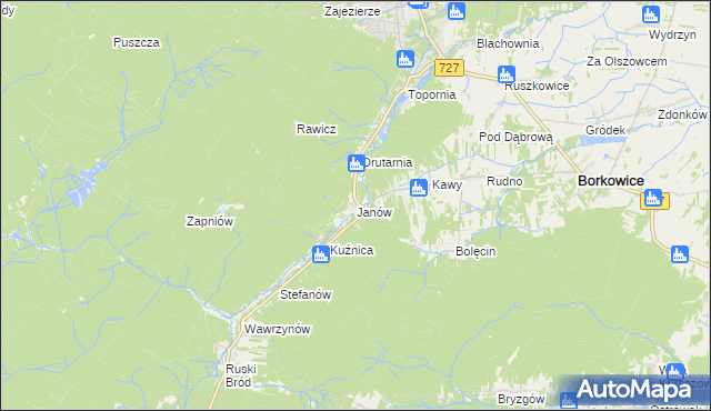 mapa Janów gmina Przysucha, Janów gmina Przysucha na mapie Targeo