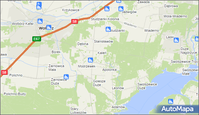 mapa Janów gmina Wolbórz, Janów gmina Wolbórz na mapie Targeo