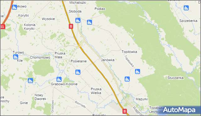 mapa Janówka gmina Augustów, Janówka gmina Augustów na mapie Targeo