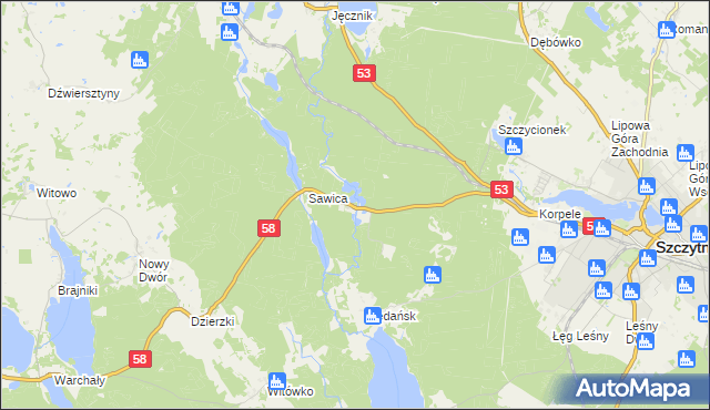 mapa Janowo gmina Szczytno, Janowo gmina Szczytno na mapie Targeo