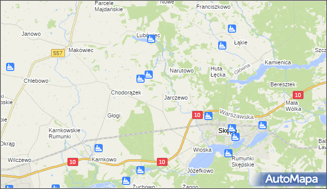 mapa Jarczewo, Jarczewo na mapie Targeo