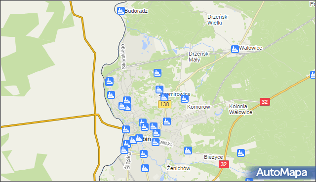 mapa Jaromirowice, Jaromirowice na mapie Targeo