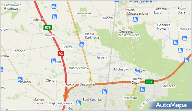 mapa Jarosty, Jarosty na mapie Targeo