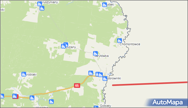 mapa Jaryłówka, Jaryłówka na mapie Targeo