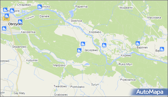 mapa Jaryszewo, Jaryszewo na mapie Targeo