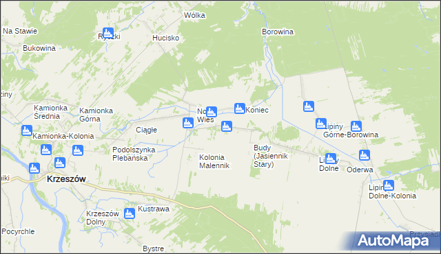 mapa Jasiennik Stary, Jasiennik Stary na mapie Targeo
