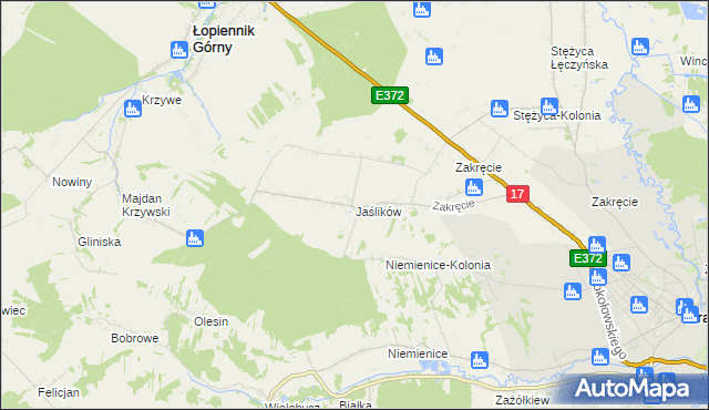 mapa Jaślików, Jaślików na mapie Targeo