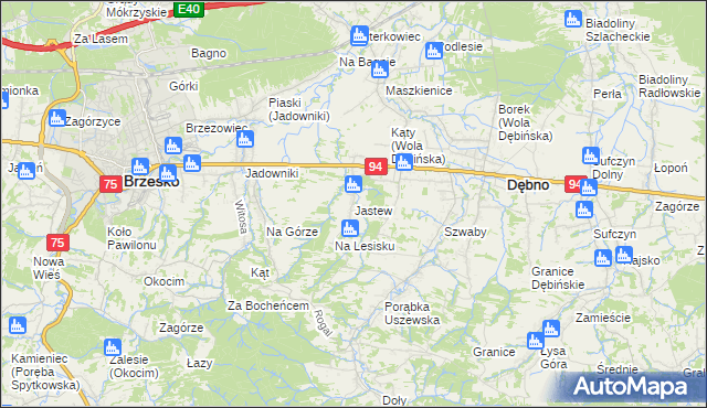 mapa Jastew, Jastew na mapie Targeo