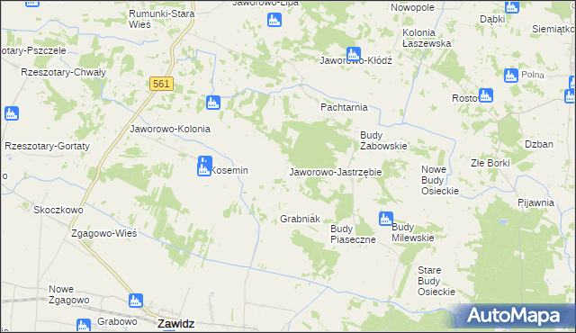 mapa Jaworowo-Jastrzębie, Jaworowo-Jastrzębie na mapie Targeo