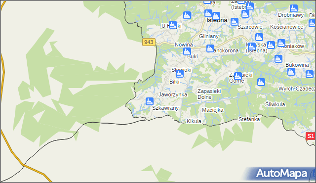 mapa Jaworzynka, Jaworzynka na mapie Targeo