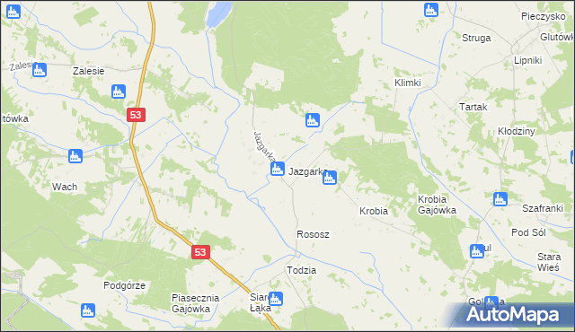 mapa Jazgarka, Jazgarka na mapie Targeo