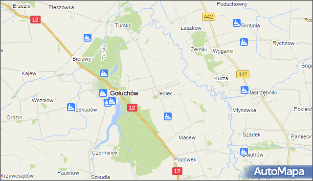 mapa Jedlec, Jedlec na mapie Targeo
