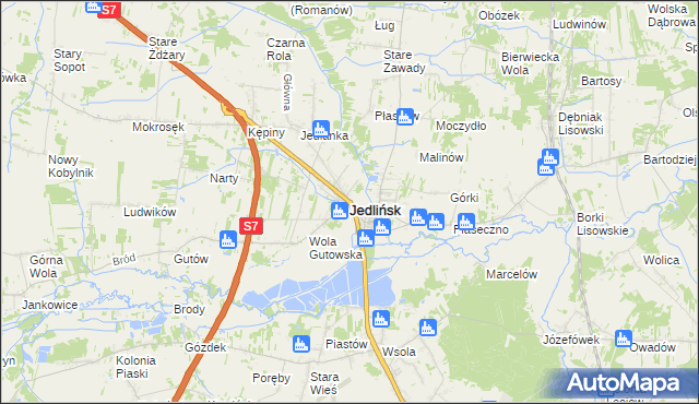 mapa Jedlińsk, Jedlińsk na mapie Targeo