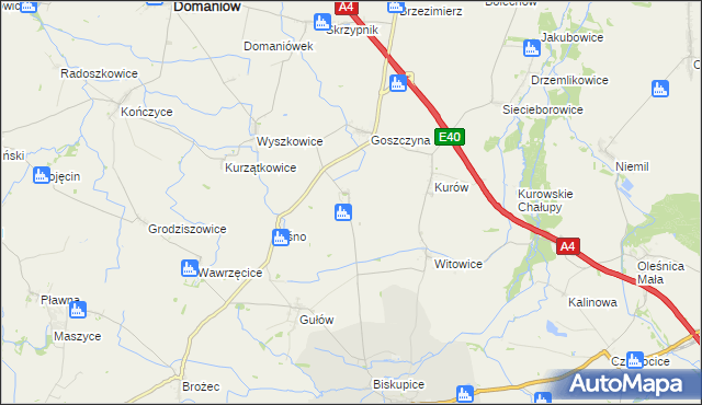 mapa Jędrzychowice gmina Wiązów, Jędrzychowice gmina Wiązów na mapie Targeo