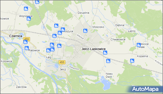 mapa Jelcz-Laskowice, Jelcz-Laskowice na mapie Targeo