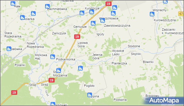 mapa Jelenia Góra gmina Sokółka, Jelenia Góra gmina Sokółka na mapie Targeo