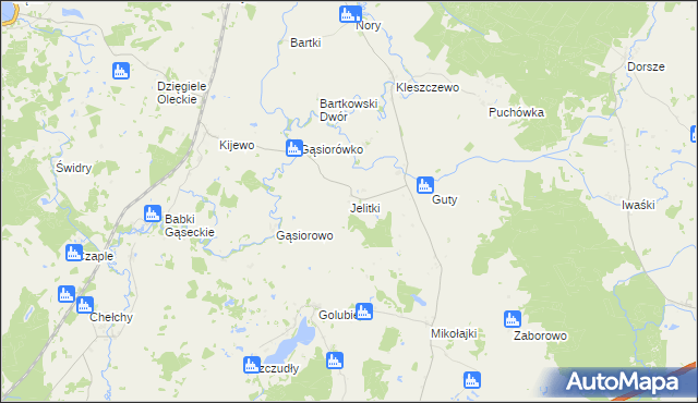 mapa Jelitki, Jelitki na mapie Targeo