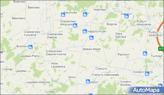 mapa Jeżewo-Wesel, Jeżewo-Wesel na mapie Targeo